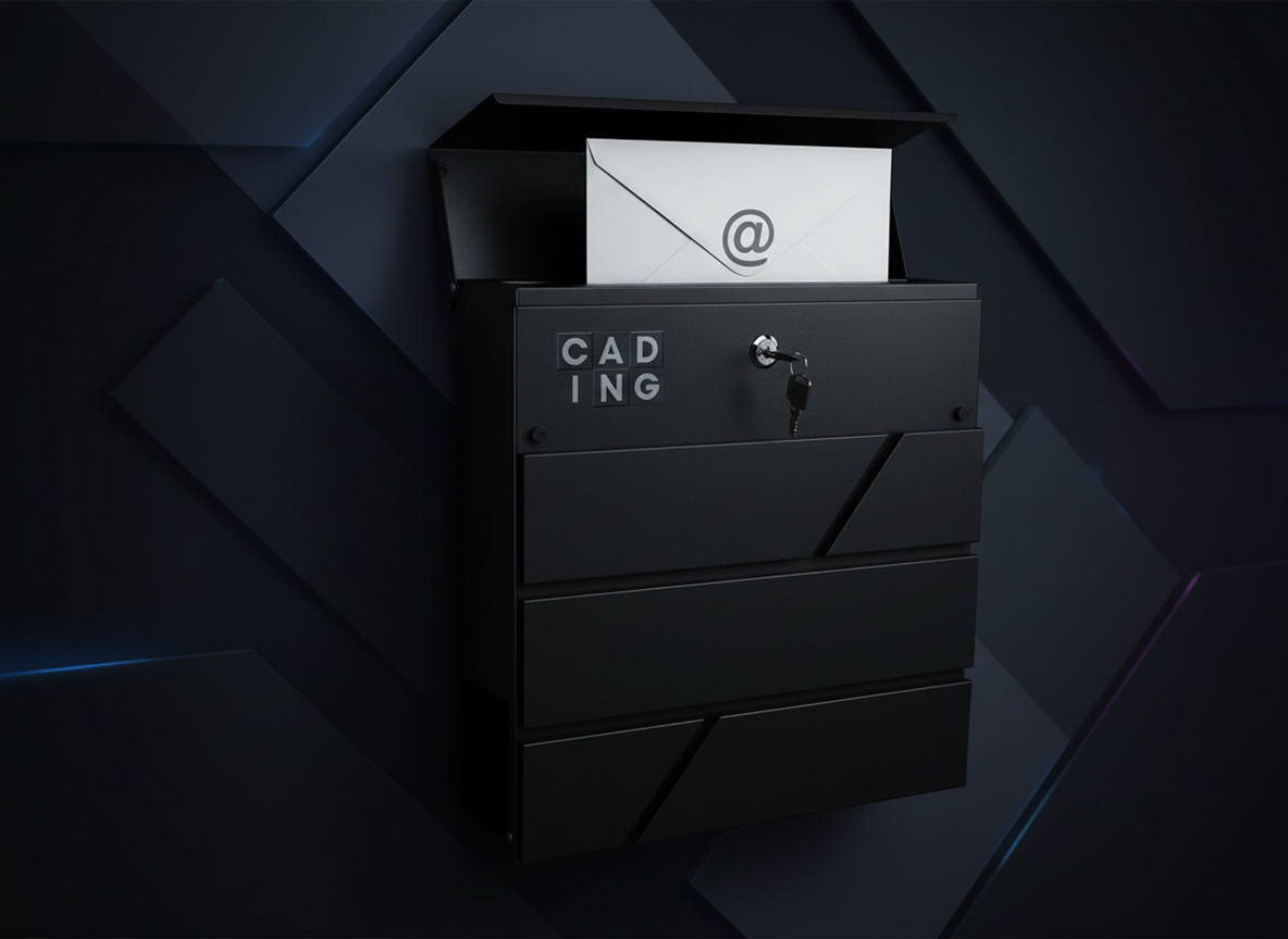 Modern mailbox with CAD-ING d.o.o. logo - Contact